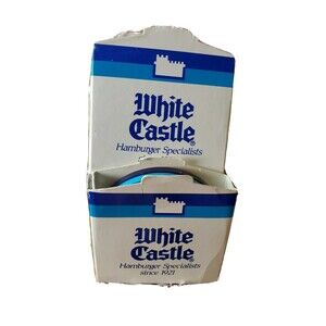 Vintage 1960's White Castle Coasters in Hamburger Slider Box 2 Set of 2